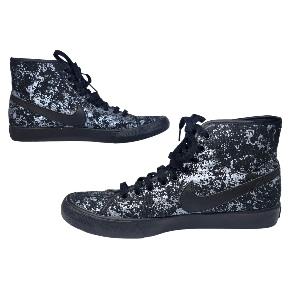 Nike High Tops Womens 10 RARE Court Mid Black Metallic Silver Purple Sneakers - Picture 2 of 12